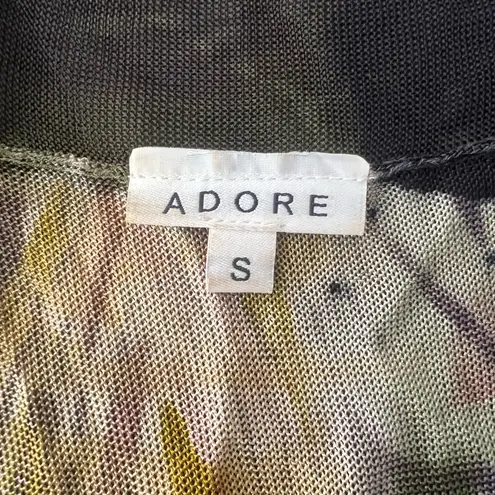 Adore Peacock Feather Print Sleeveless Cardigan Black