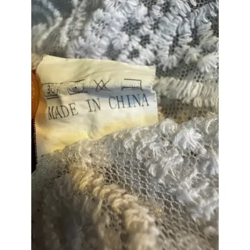 White Sheer Lace Kimono Duster Cardigan Size Small