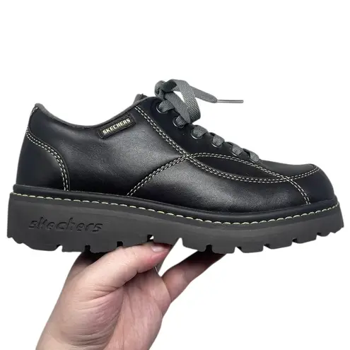 Skechers Vintage Y2K  Chunky Heel Dark Brown Leather Oxfords Men’s 5/Women’s 6