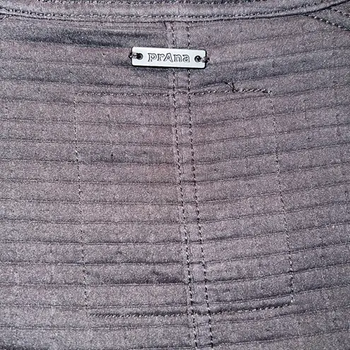 prAna Minx Bomber Jacket S pockets black textured stretchy warm mock collar zip