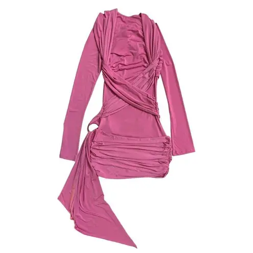 THE ATTICO Fran Mini Dress in Shocking Pink Size XS