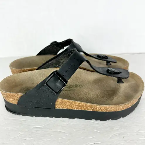 Birkenstock  Papillio Womens Gizeh Birko Flor Sandal Size 10 Black T Strap