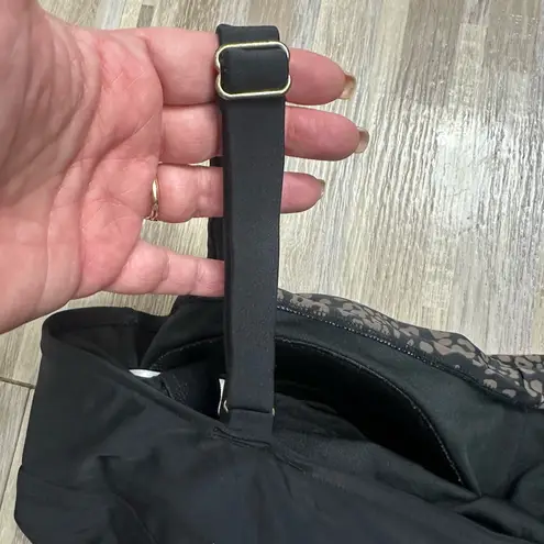 Ava & Viv Retro Pinup Black Leopard Print Ruched One Piece Swimsuit 20W