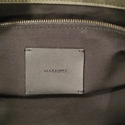 ALLSAINTS ππ Nilo Studs Nylon North/South Tote Bag ~ Khaki Green Studded NWOT