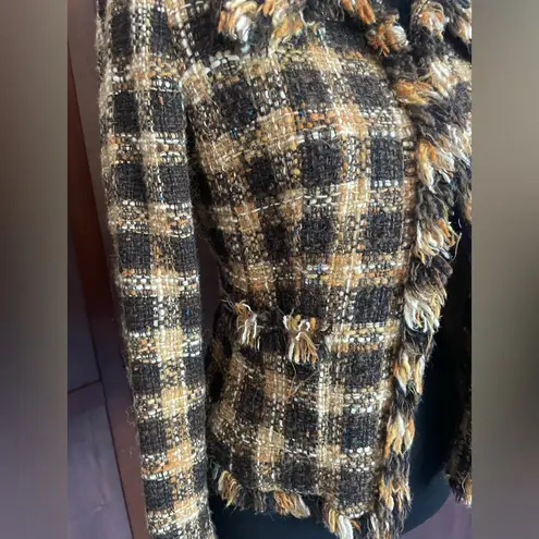 Walter Black and Carmel fringe trim blazer Black Size 8