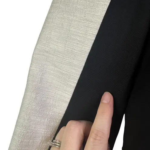 Helmut Lang Black & White Semi Cropped Structured Blazer Linen Blend 4 Designer