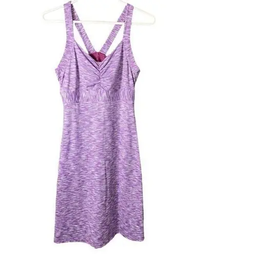 prAna Women's Amaya Eggplant Purple Space Dye Shelf Bra Racerback Dress Size S