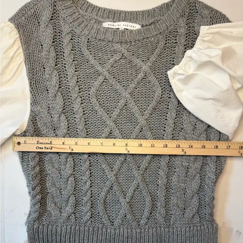 English Factory Mixed Media Cable Knit Down Midi Dress Size Small