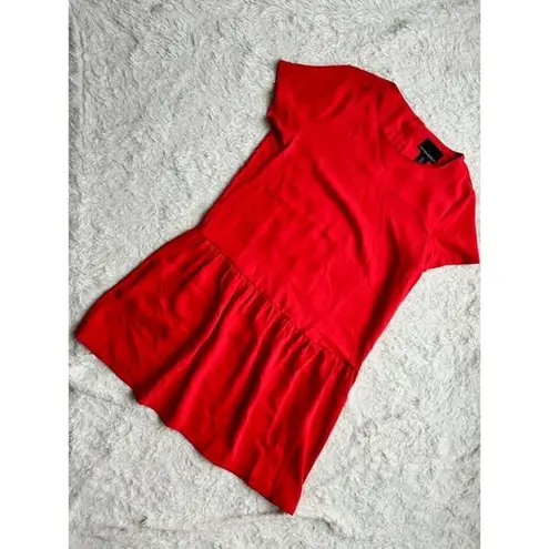 Cynthia Rowley Red Dropwaist Button Back Mini Dress Size 6