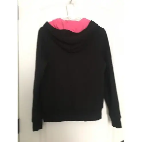 Reebok  Black Pink Hoodie Sweatshirt Zippered Womens Size Small
