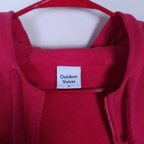 Outdoor Voices  Women's Hoodie Full Zip Pink Size M