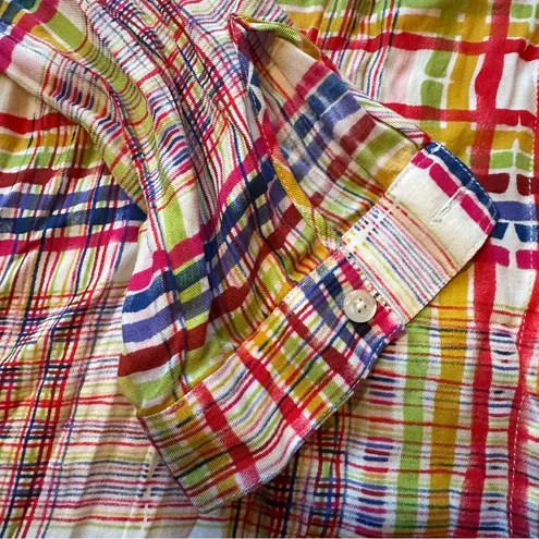 CAbi  Women Cirque Plaid Long Sleeve Pockets Button-Up Shirt Multicolor Size M