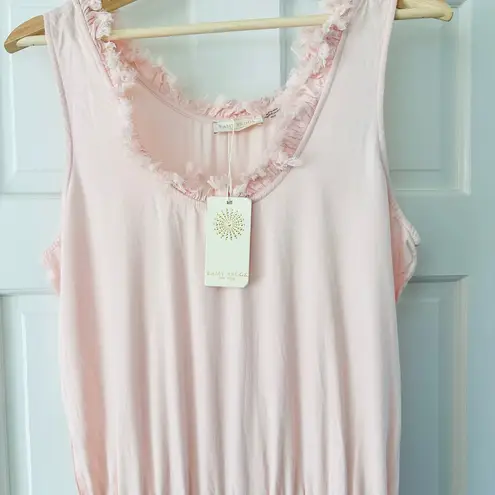 Ramy Brook NEW! Powder Pink Ray Jumpsuit Fringe Neckline Ankle Cuffs Size XS