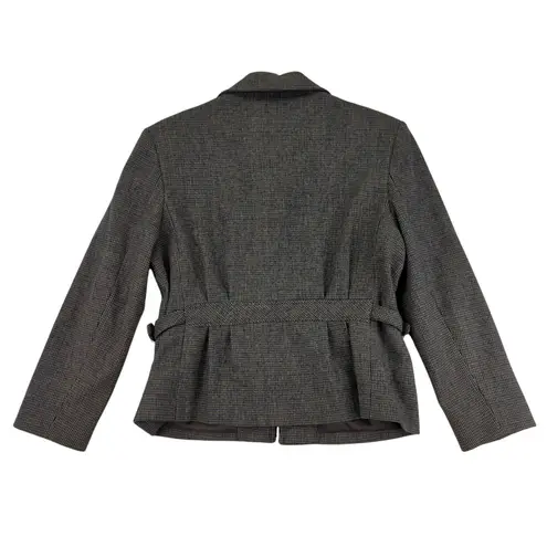 Vtg Braebrook Women's Wool Houndstooth Harrington Jacket 10 Petite Brown Cinch Size 10P