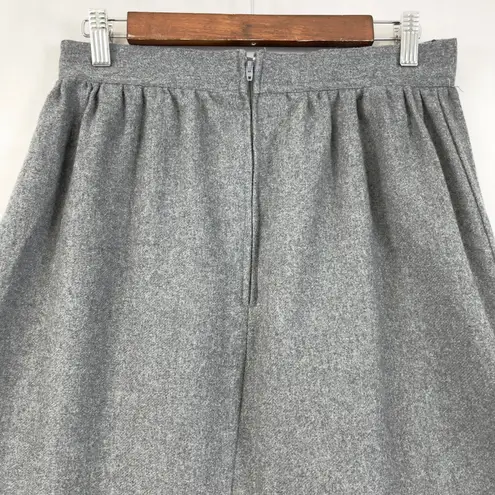 VTG Claude Womens Wool Blend Skirt Small Embroidered Hem Cottage Academia Modest Gray