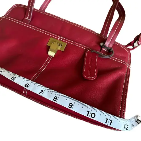 Liz Claiborne Vintage Red Leather Handbag Shoulder Bag Y2K