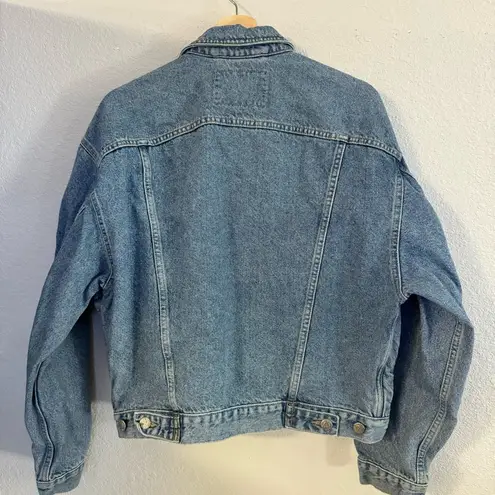 Vintage Oversized Denim Jean Trucker Jacket Collar 90s size small