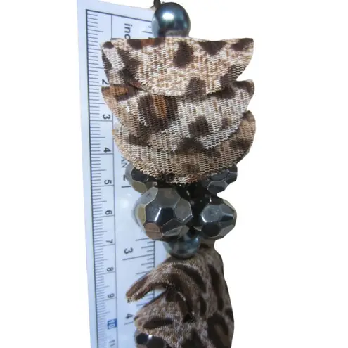 Handmade Animal Print Fabric With Silver Beaded Necklace