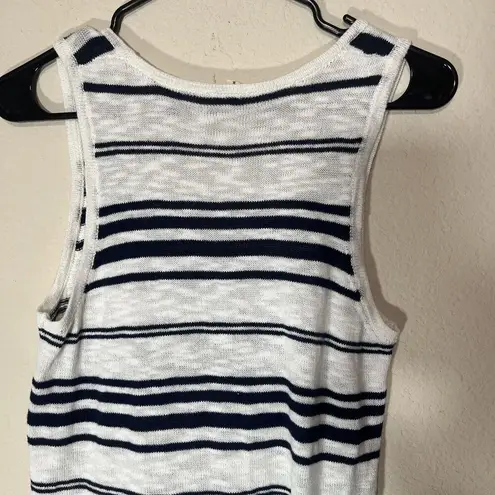 Anthropologie  Moth Sleeveless Sweater Tank Black White Striped Womens Size M