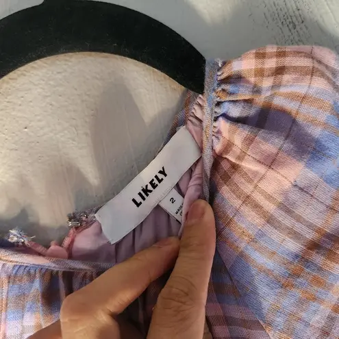 Likely Likeyly Payson Side Cutout Plaid Midi Dress