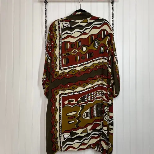 Black Magic Women’s Green Print Toggle Kimono Cardigan Plus Size Size undefined