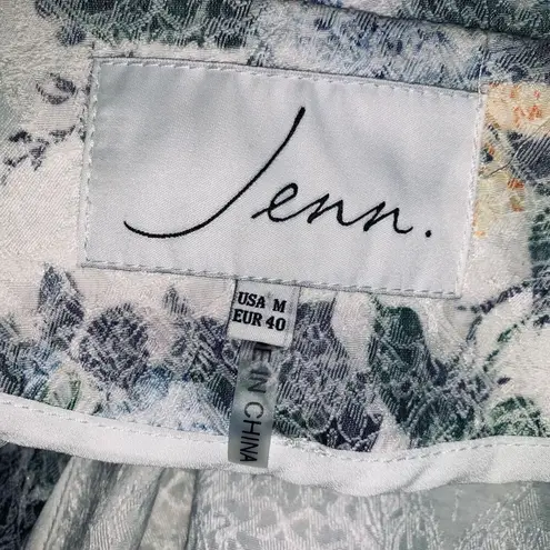 Lucy Paris Womens Tailored Blazer Suit Jacket Pastel Floral Print Blue Medium