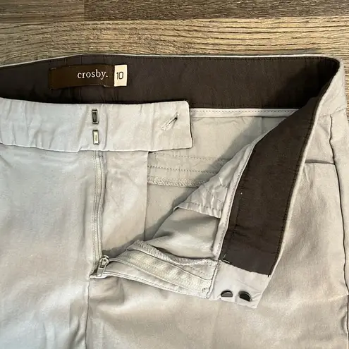 Crosby Women’s Gray Skinny Versatile Flat Front Pants 10