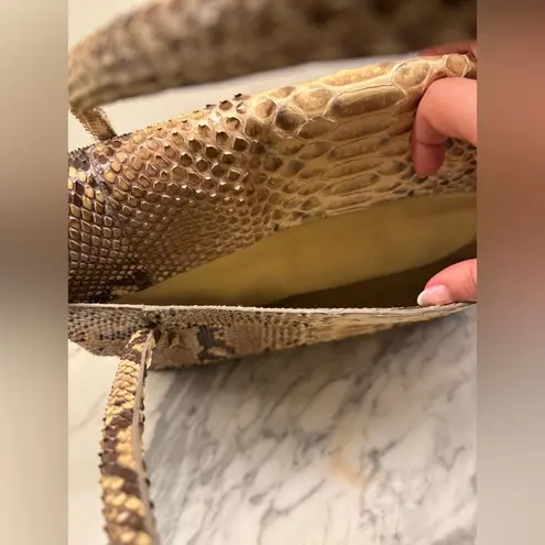 Nancy Gonzalez Brown Satchel with Exotic Python Snakeskin