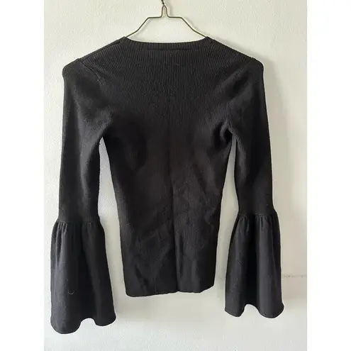 BCBGMAXAZRIA  Waverly Sweater Bell Sleeve Black Small