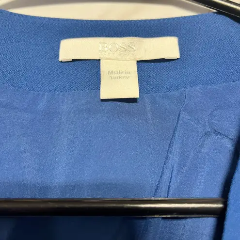 Hugo Boss Blue blazer Jikiva Collarless Ponte Crop Jacket size 10