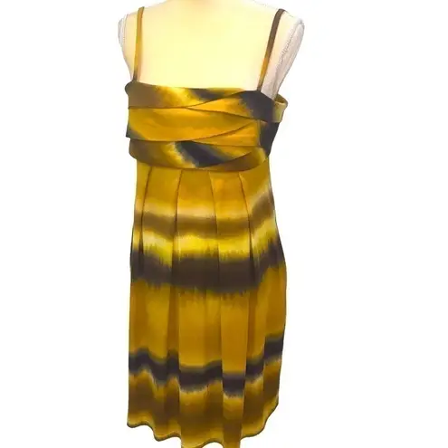 Essentials by ABS poly/ spandex multi colored dress w/spaghetti straps. Size 10 Brown