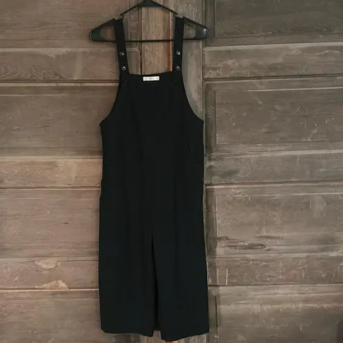 Papka Jumpsuit Black Size Medium Adjustable Button Straps Pockets