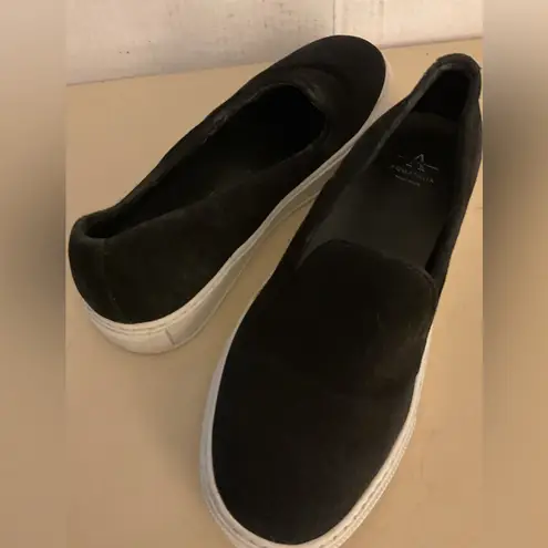 Aquatalia Black Suede women platform olisa sneakers size 7.5