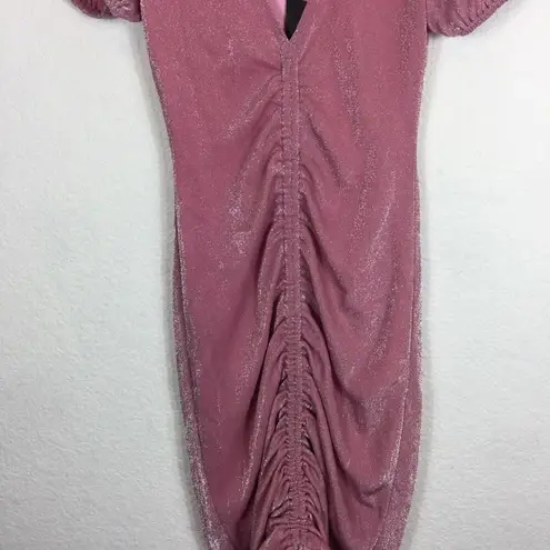 Privacy Please Sylvie Mini Dress Small Pink Ruched Metallic Barbie NWT Cocktail