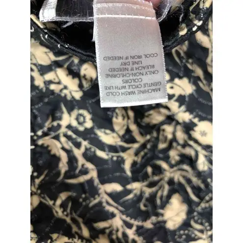 cj banks reversible Black and Zip-Up Collared Patterned Womens quilted Vest 2X