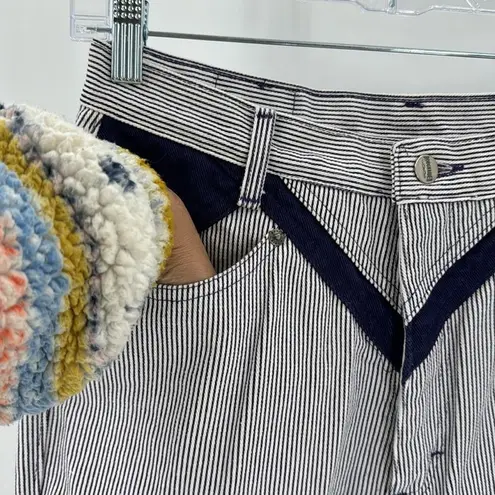 Vintage Roughrider blue white pin striped high waisted jeans western size 11