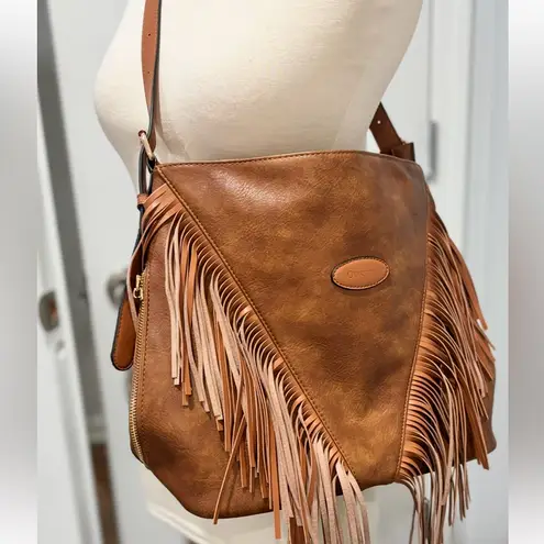 Oukupa Brown Faux Leather Western
Fringe Shoulder Bag