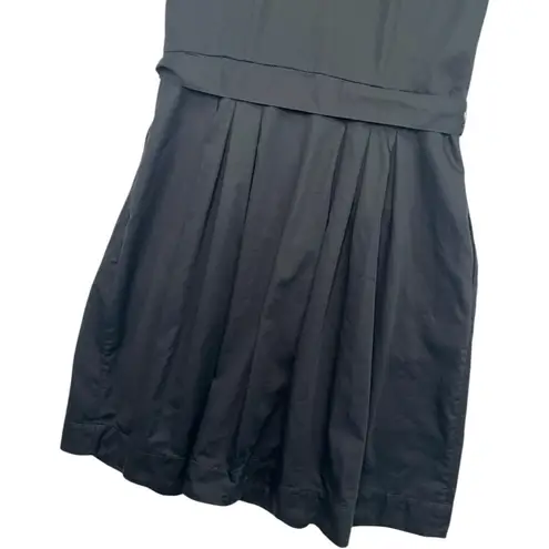 Brooks Brothers Shirt Dress Womens 4 Black Belted Pleated Button Up Classic