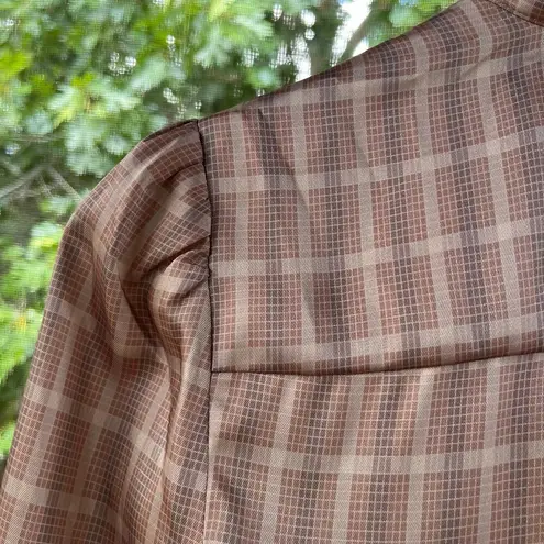 Anthropologie X Mare Mare Tie Neck Long Sleeve Blouse Neutral Size S. NEW Brown