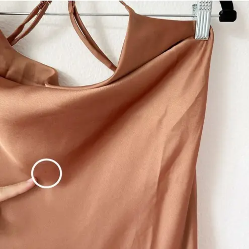 Show Me Your Mumu  Tuscany Slip Maxi Dress in Copper Luxe Satin Size Medium