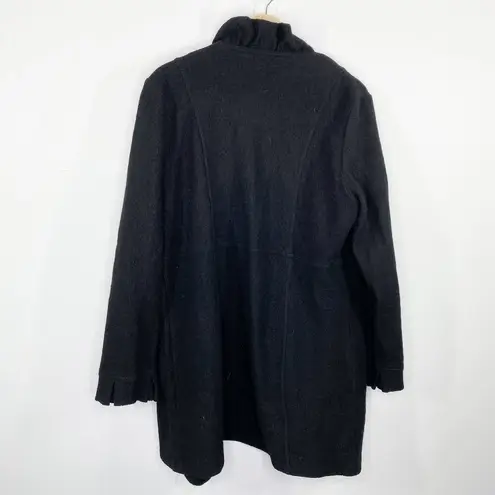 August Silk Womens Wool Sweater Jacket Size L Lagenlook Artsy Long Line