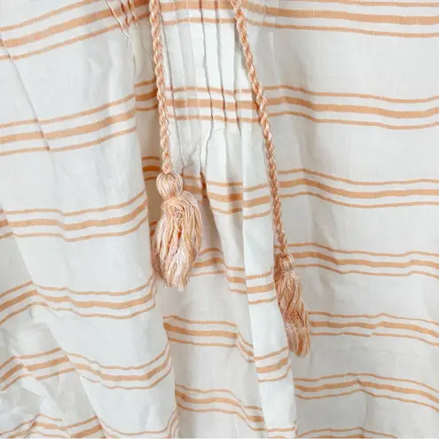 Sundance Striped Tassel Tie Closure Long Sleeves Let Thrift Blouse, Size Small