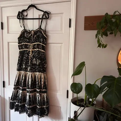 Ulla Johnson Ulla Johnson Indah Printed Midi Dress Size 10 Bohemian Tie Front Tie Shoulders