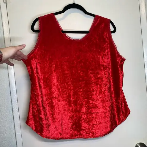 American Vintage Chandia NY Vintage 90s red velour tank top emo romantic whimsygoth grunge XL