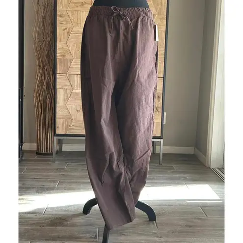 NWT B'Gauze Women's Size S/M Brown 100% Cotton Pants Elastic Waist Size M