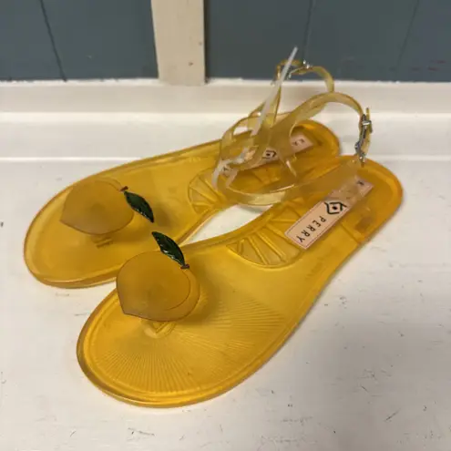 Katy Perry The Geli Sandal Flats PEACH Orange/Yellow Size 9 Jelly Thong Shoes Yellow