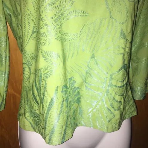 Hanky Panky Bright Green Leafy Ltd Boat Neck Shirt Size Small