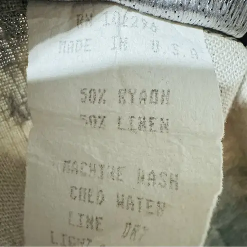 Connected Apparel Women Linen Blend Floral Sleeveless Buttondown Dress Sz 10