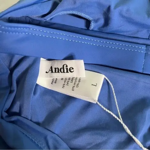 ANDIE Swim Blue Size L Lagos One Piece Swimsuit Open Back Halter Adjustable