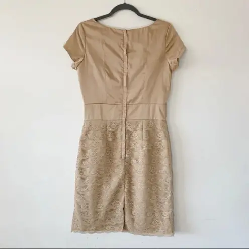 Downeast Basics Beige Satin Lace Formal Dress M